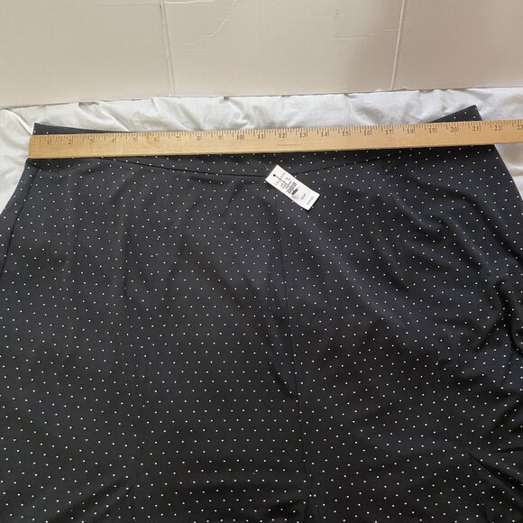 NWT Talbots Womens Sz 20 Black & White Polka Dots Flared Skirt Side Zipper - Picture 5 of 13